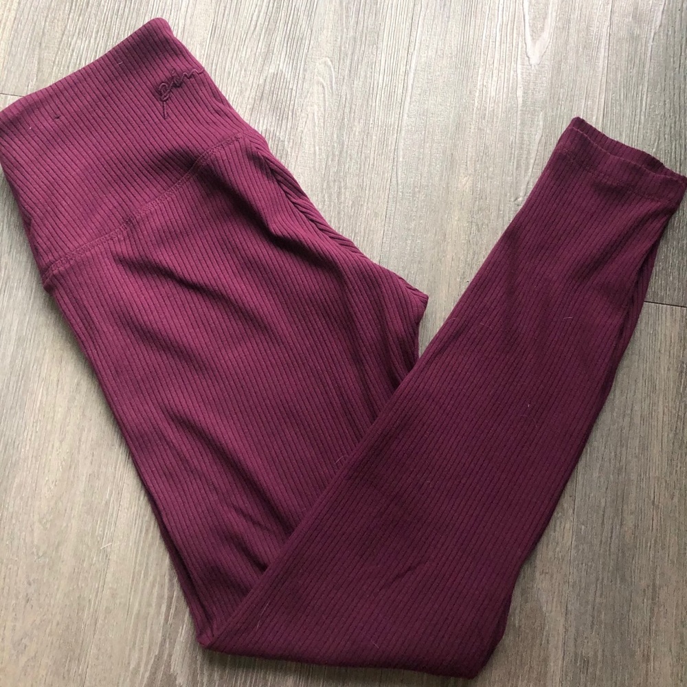 PINK ribbed leggings